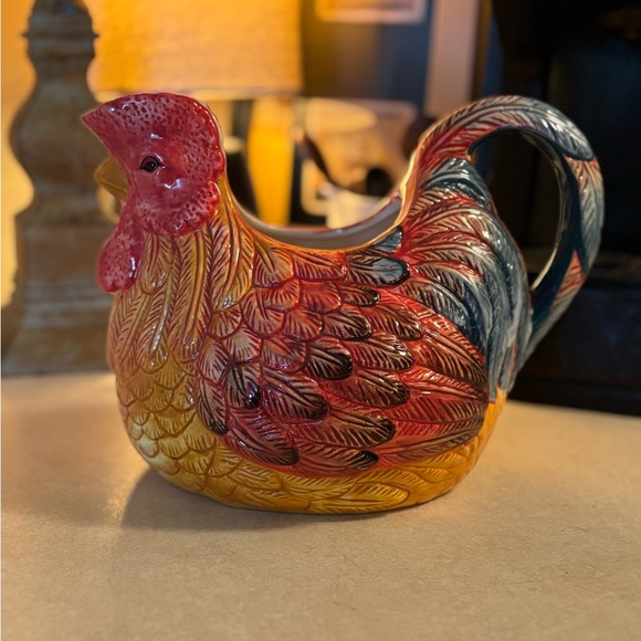 ENESCO COLORFUL CHICKEN PITCHER Vintage - Picture 1 of 9